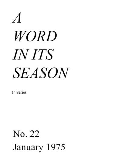 A Word in its Season (1st Series) 022 - Jan 1975