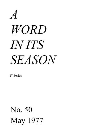 A Word in its Season (1st Series) 050 - May 1977