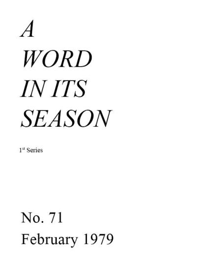 A Word in its Season (1st Series) 071 - Feb 1979