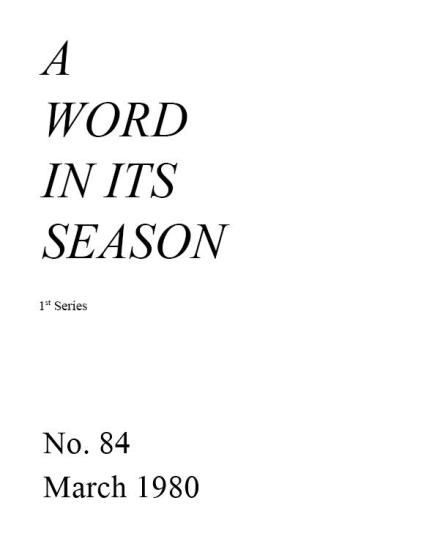 A Word in its Season (1st Series) 084 - Mar 1980