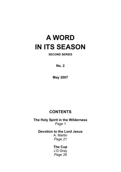 A Word in its Season 002 - May 2007