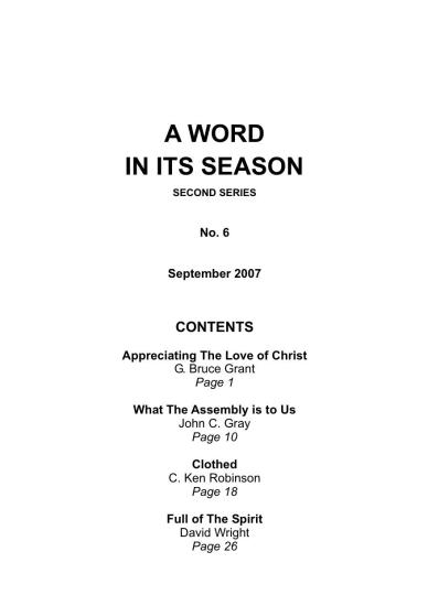 A Word in its Season 006 - Sept 2007