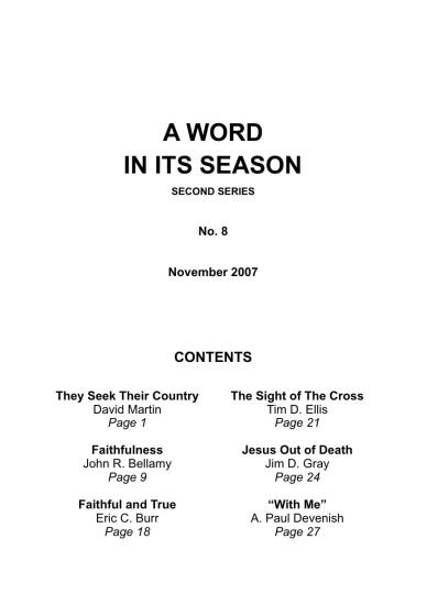 A Word in its Season 008 - Nov 2007