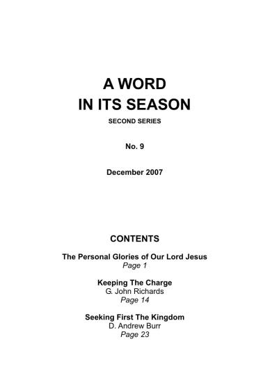 A Word in its Season 009 - Dec 2007