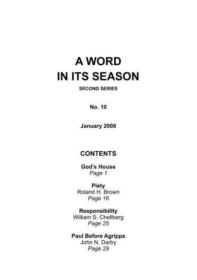 A Word in its Season 010 - Jan 2008