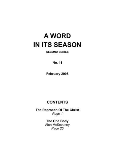 A Word in its Season 011 - Feb 2008