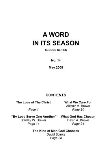 A Word in its Season 014 - May 2008