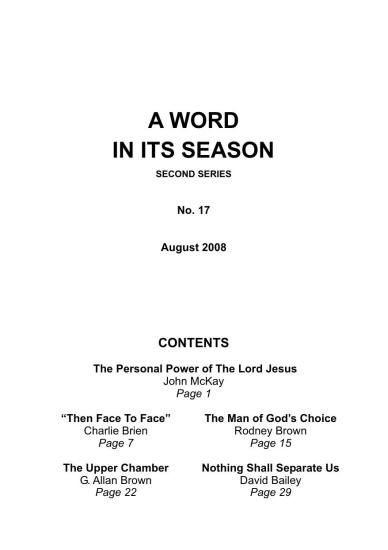 A Word in its Season 017 - Aug 2008