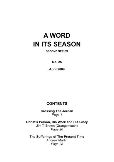 A Word in its Season 025 - Apr 2009