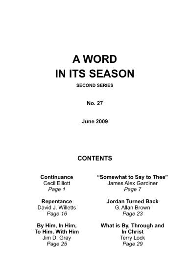 A Word in its Season 027 - Jun 2009