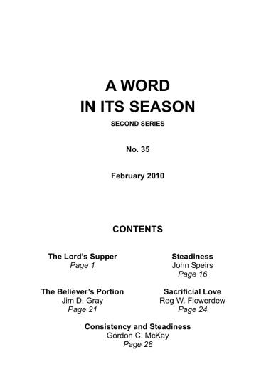 A Word in its Season 035 - Feb 2010