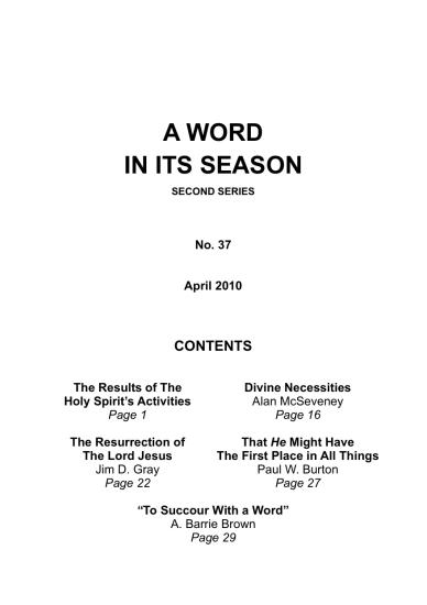 A Word in its Season 037 - April 2010