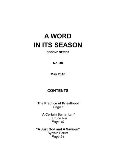 A Word in its Season 038 - May 2010