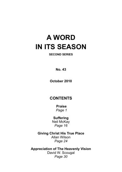 A Word in its Season 043 - Oct 2010