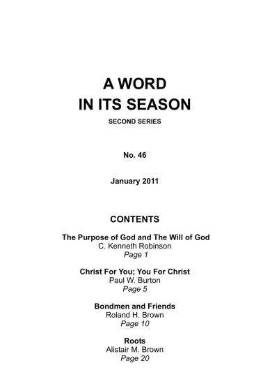 A Word in its Season 046 - Jan 2011