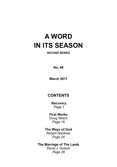 A Word in its Season 048 - Mar 2011