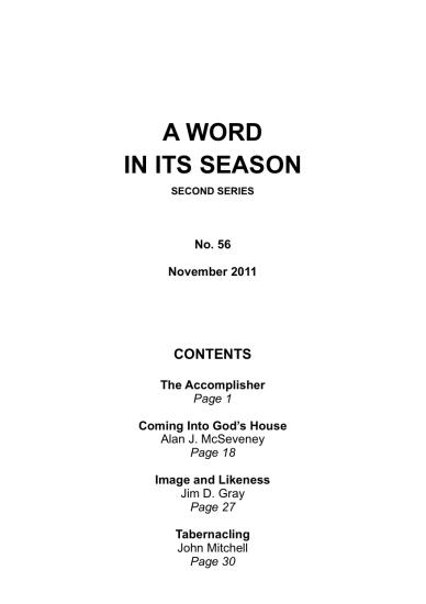 A Word in its Season 056 - Nov 2011