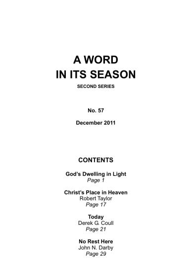 A Word in its Season 057 - Dec 2011