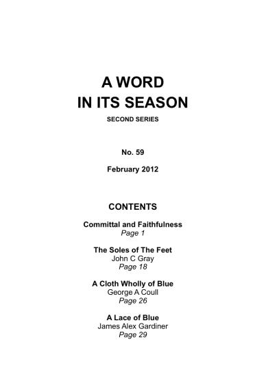 A Word in its Season 059 - Feb 2012