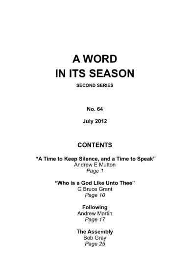 A Word in its Season 064 - Jul 2012