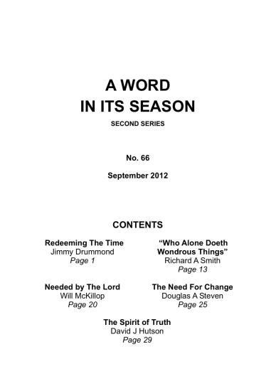 A Word in its Season 066 - Sep 2012