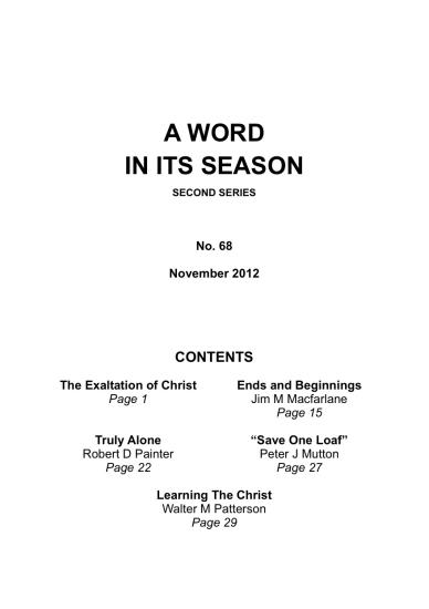 A Word in its Season 068 - Nov 2012