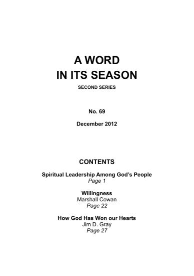 A Word in its Season 069 - Dec 2012