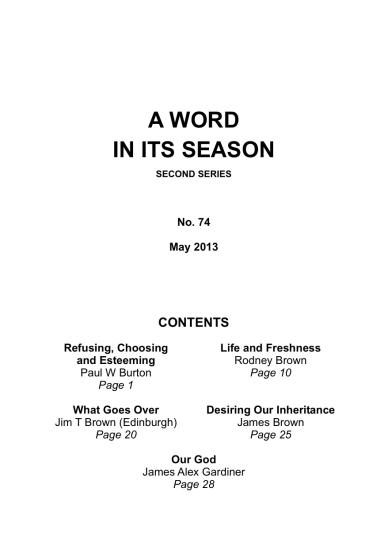 A Word in its Season 074 - May 2013