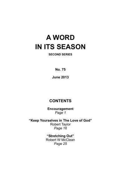 A Word in its Season 075 - Jun 2013