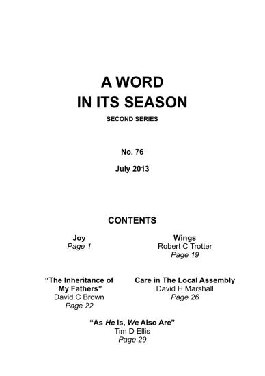 A Word in its Season 076 - Jul 2013