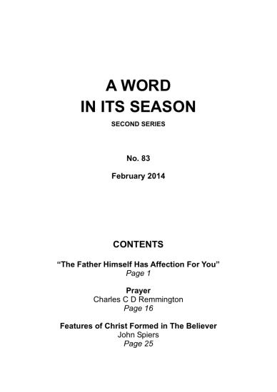 A Word in its Season 083 - Feb 2014