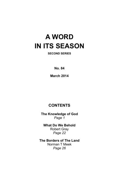 A Word in its Season 084 - Mar 2014
