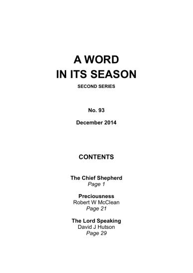 A Word in its Season 093 - Dec 2014