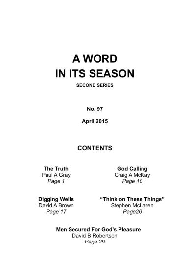 A Word in its Season 097 - Apr 2015
