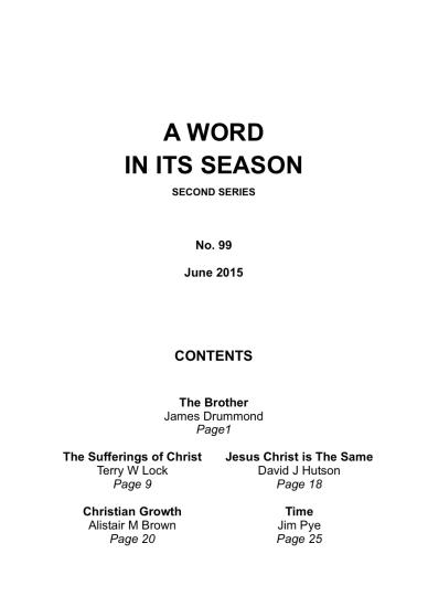 A Word in its Season 099 - Jun 2015