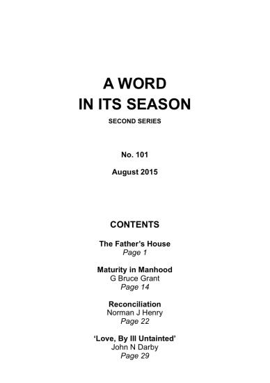 A Word in its Season 101 - Aug 2015