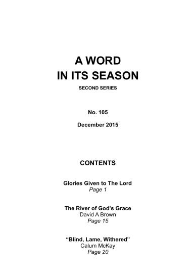 A Word in its Season 105 - Dec 2015