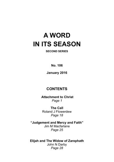 A Word in its Season 106 - Jan 2016