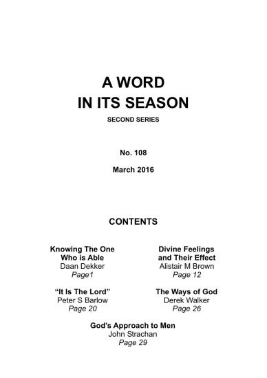 A Word in its Season 108 - Mar 2016