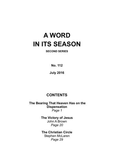 A Word in its Season 112 - Jul 2016
