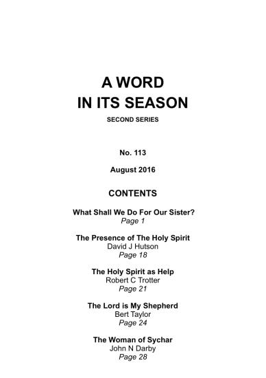 A Word in its Season 113 - Aug 2016