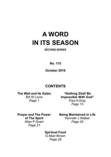 A Word in its Season 115 - Oct 2016