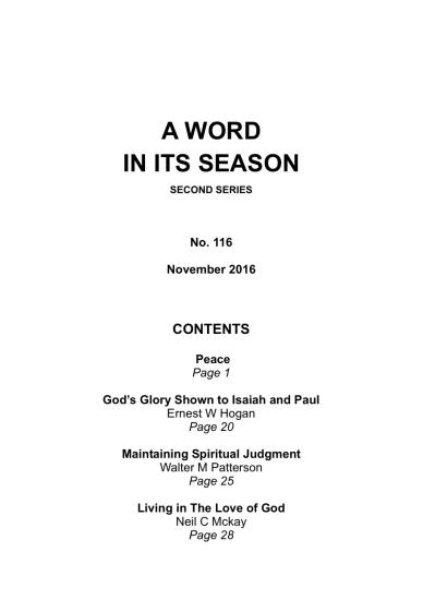 A Word in its Season 116 - Nov 2016