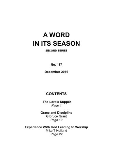 A Word in its Season 117 - Dec 2016