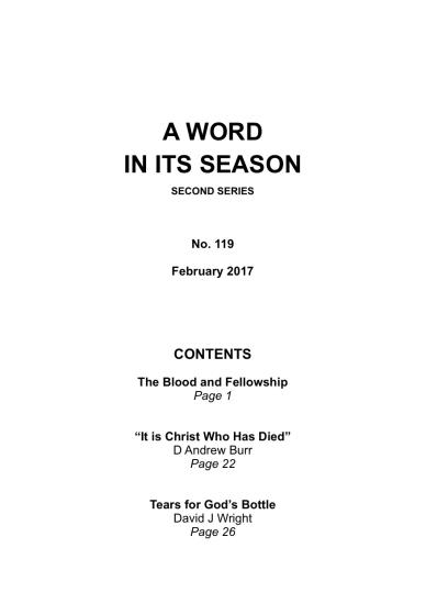 A Word in its Season 119 - Feb 2017