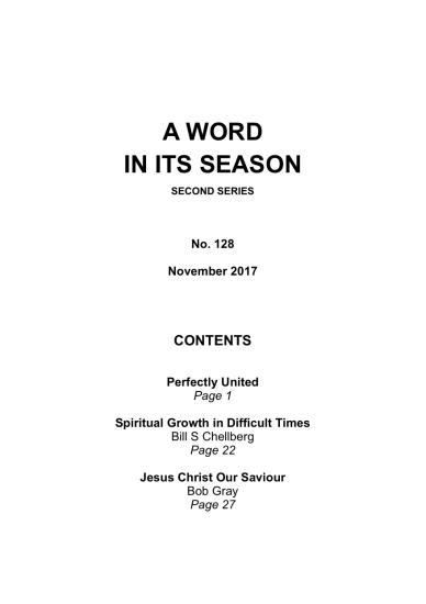 A Word in its Season 128 - Nov 2017