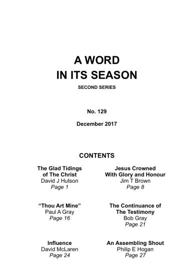 A Word in its Season 129 - Dec 2017