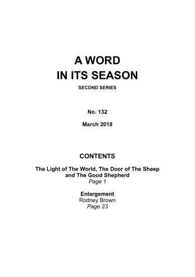 A Word in its Season 132 - Mar 2018