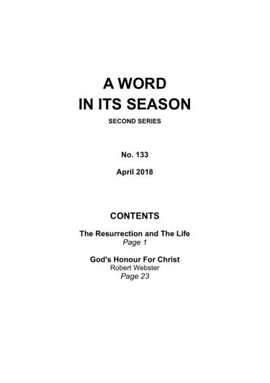 A Word in its Season 133 - Apr 2018