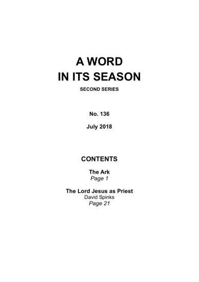 A Word in its Season 136 - Jul 2018